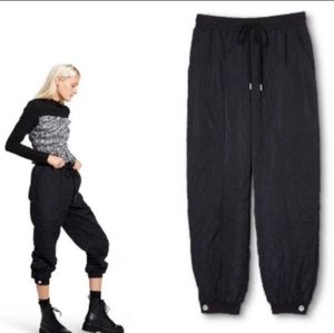 Sandy Liang Black Cropped Joggers Size L New  Mid-Rise